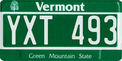 VT license plate YXT493