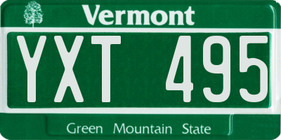 VT license plate YXT495