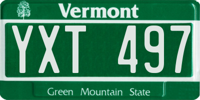 VT license plate YXT497
