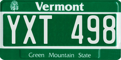 VT license plate YXT498