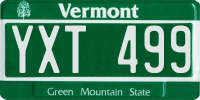 VT license plate YXT499