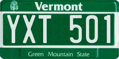 VT license plate YXT501