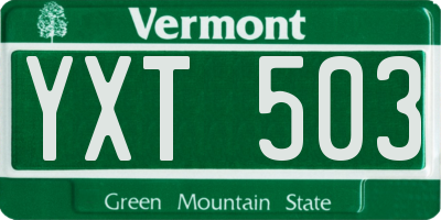 VT license plate YXT503