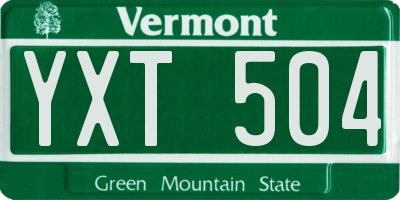 VT license plate YXT504