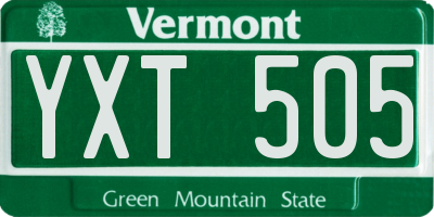 VT license plate YXT505
