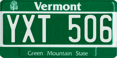 VT license plate YXT506
