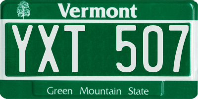 VT license plate YXT507