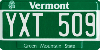 VT license plate YXT509