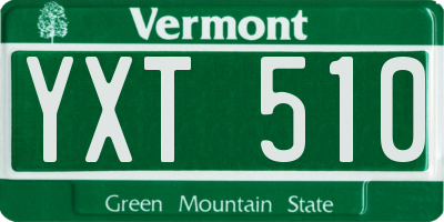 VT license plate YXT510
