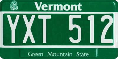 VT license plate YXT512