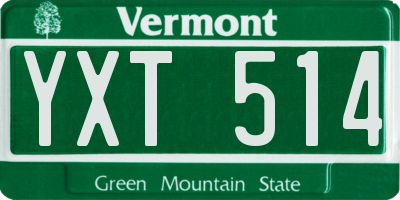 VT license plate YXT514