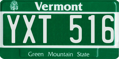 VT license plate YXT516