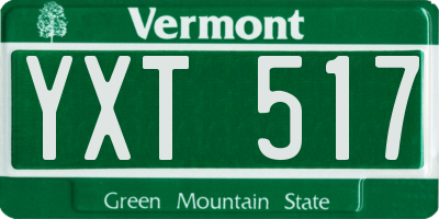 VT license plate YXT517