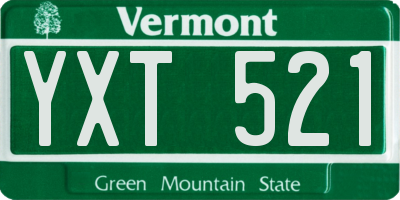 VT license plate YXT521