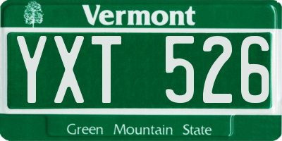 VT license plate YXT526