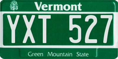VT license plate YXT527