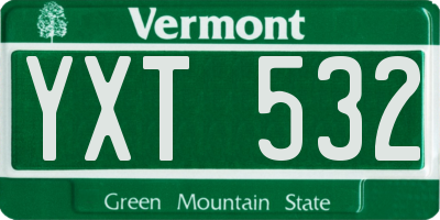 VT license plate YXT532