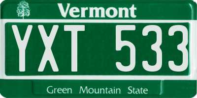 VT license plate YXT533