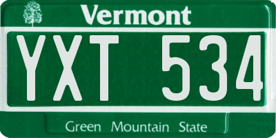 VT license plate YXT534
