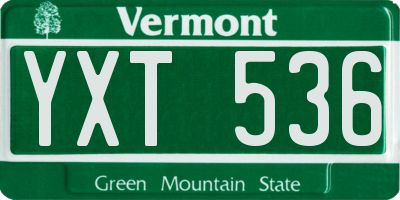 VT license plate YXT536
