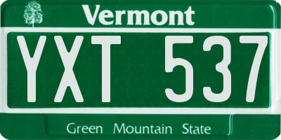VT license plate YXT537