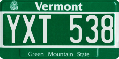 VT license plate YXT538