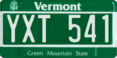 VT license plate YXT541