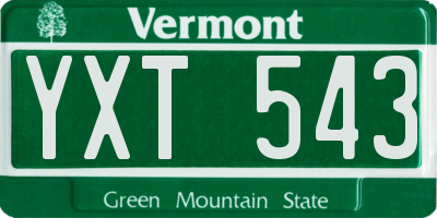 VT license plate YXT543