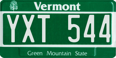 VT license plate YXT544