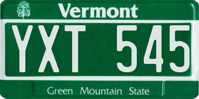 VT license plate YXT545