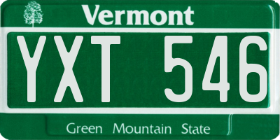 VT license plate YXT546