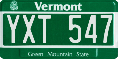 VT license plate YXT547