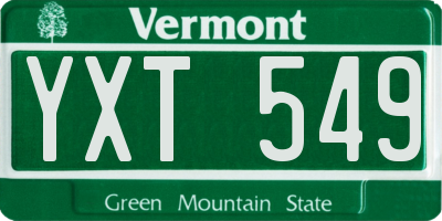 VT license plate YXT549