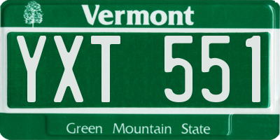 VT license plate YXT551