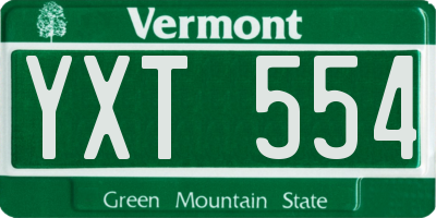VT license plate YXT554