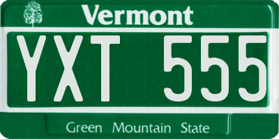VT license plate YXT555