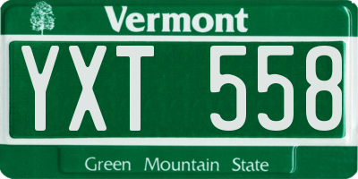 VT license plate YXT558