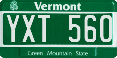 VT license plate YXT560