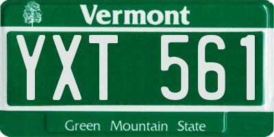 VT license plate YXT561