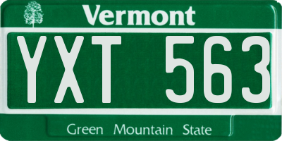 VT license plate YXT563
