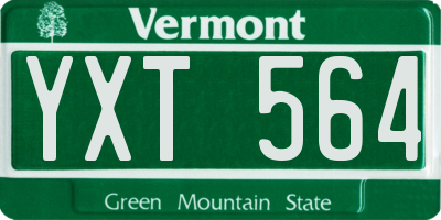 VT license plate YXT564