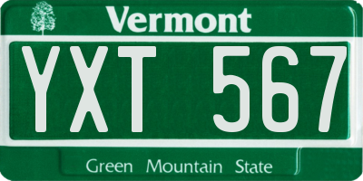 VT license plate YXT567