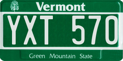 VT license plate YXT570