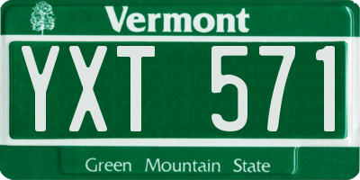 VT license plate YXT571