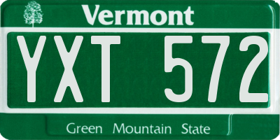 VT license plate YXT572
