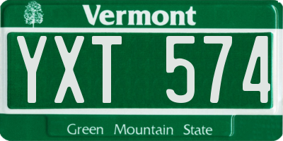 VT license plate YXT574
