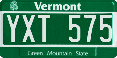 VT license plate YXT575