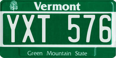 VT license plate YXT576