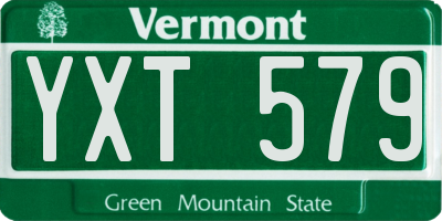 VT license plate YXT579