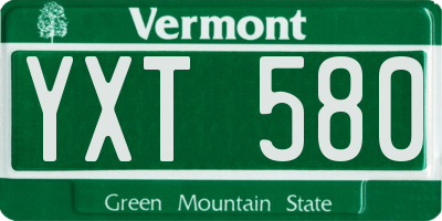 VT license plate YXT580